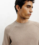 Pull col rond jeux de points beige - IZAC