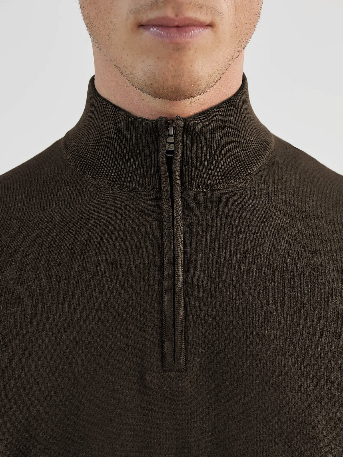 Pull col zip marron - IZAC