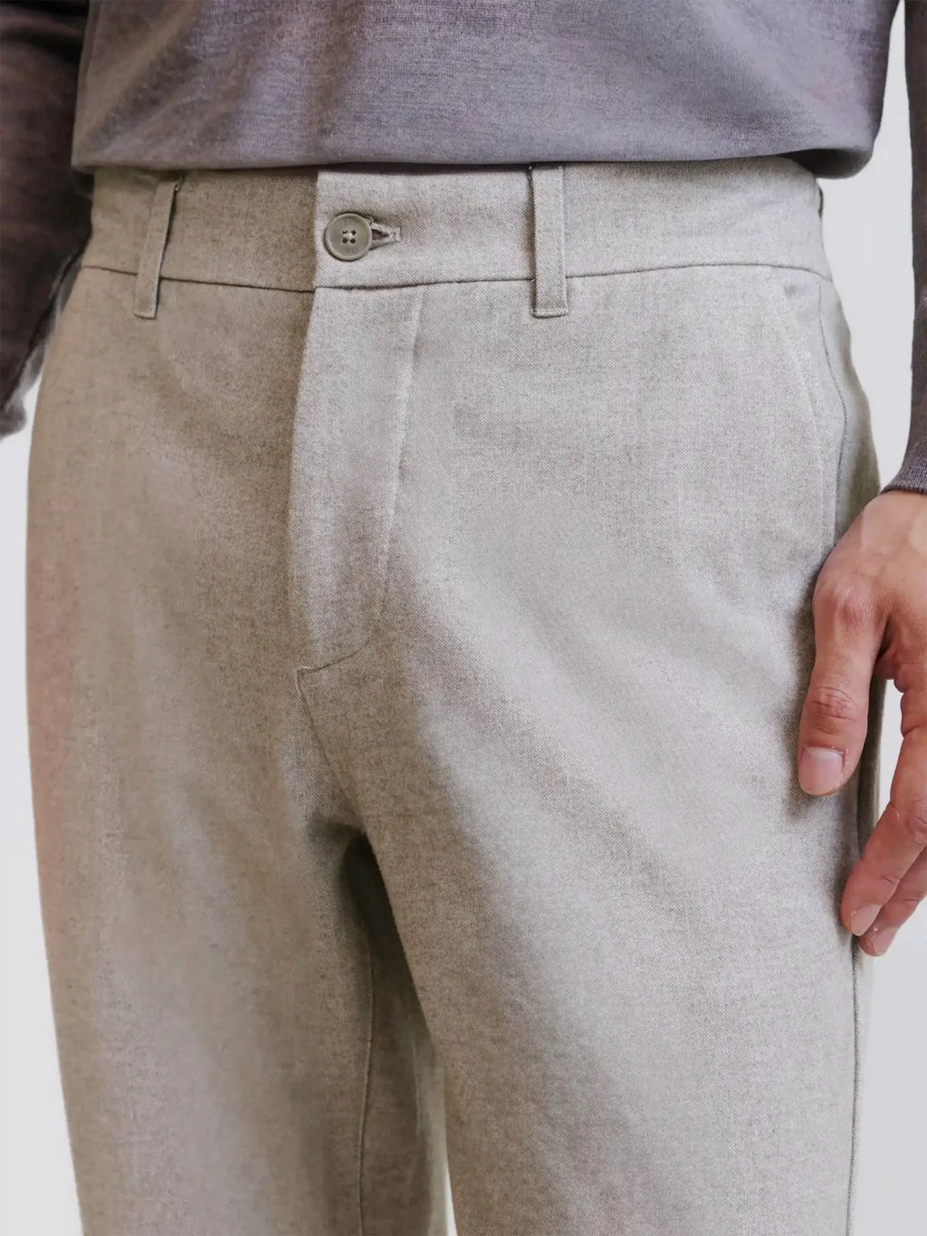Pantalon flanelle beige clair - IZAC