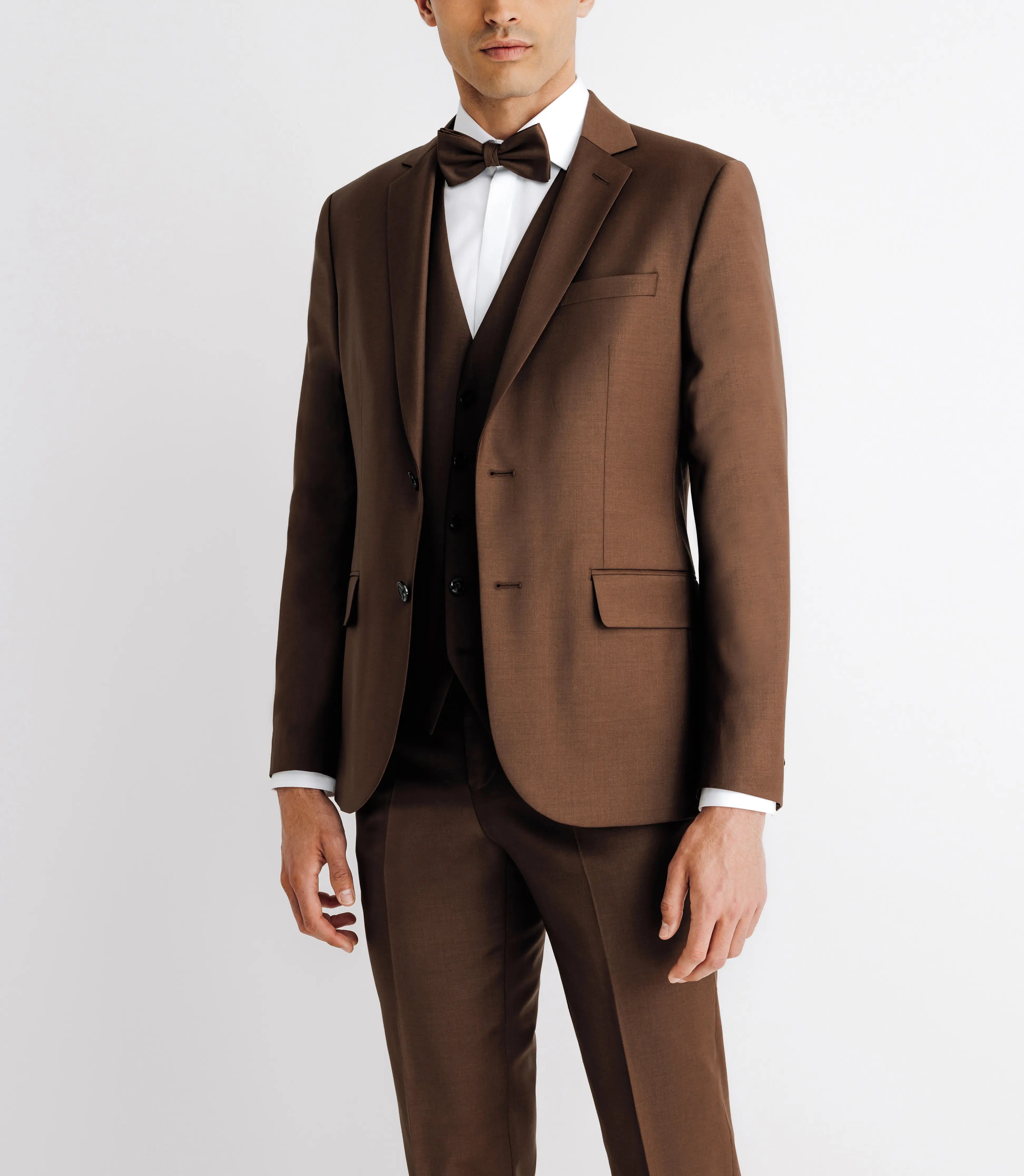 Costume ajusté 2 boutons marron - IZAC