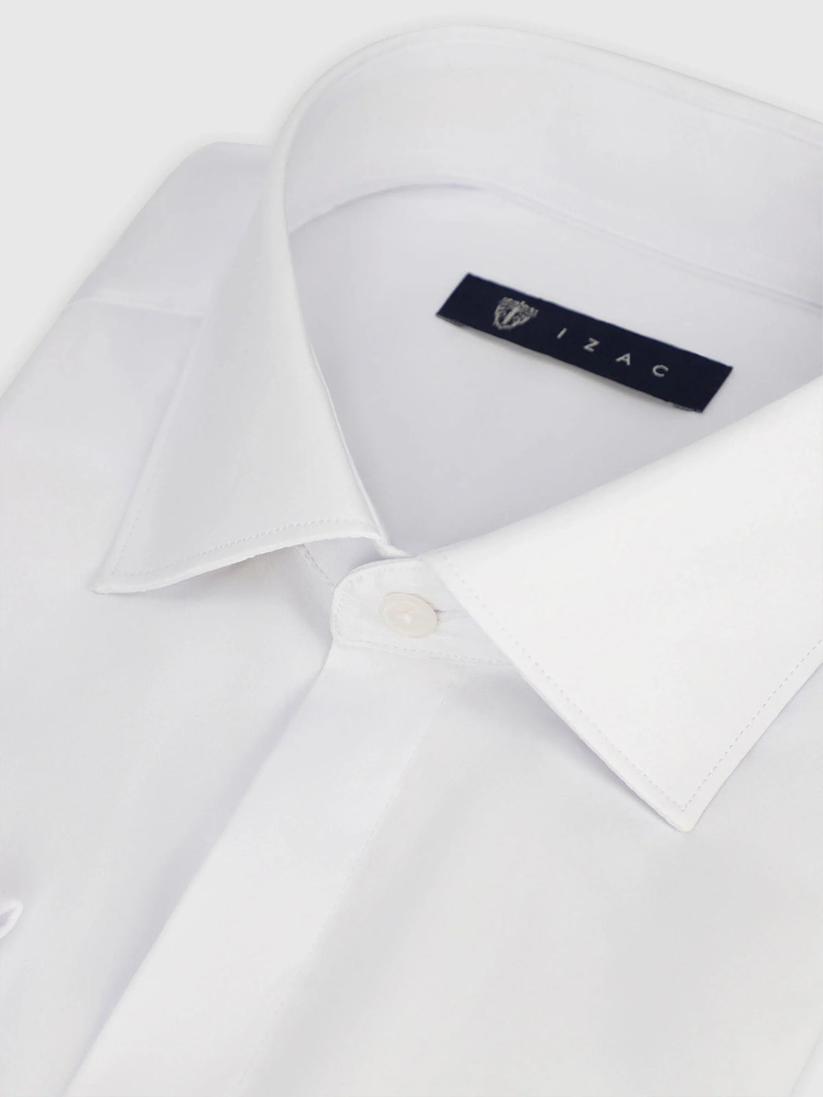 Chemise ville en satin de coton blanche - IZAC
