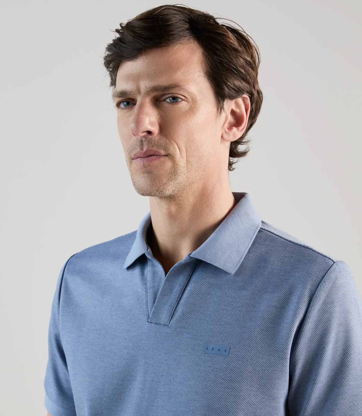Polo col ouvert indigo - IZAC