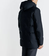 Parka longue matelassée à capuche marine - IZAC