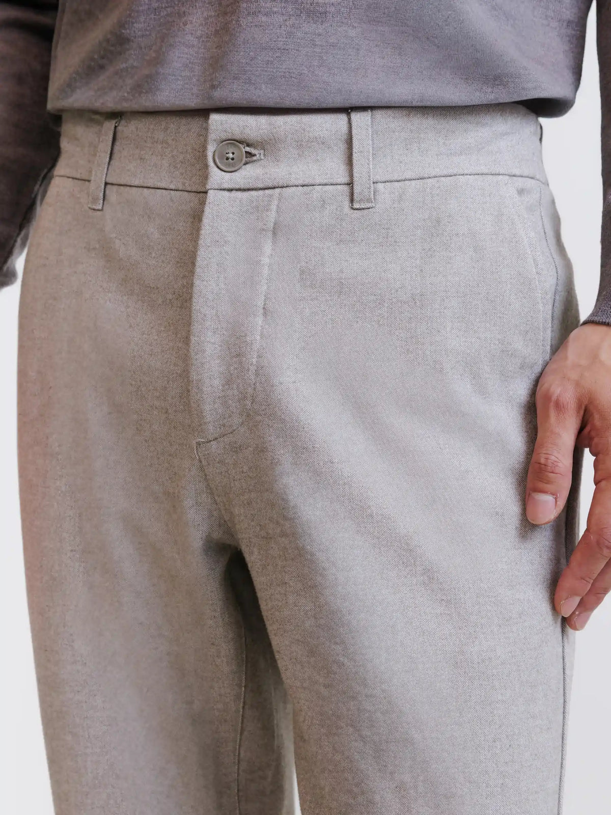 Pantalon flanelle beige clair - IZAC