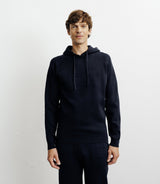 Pull à capuche en maille marine - IZAC