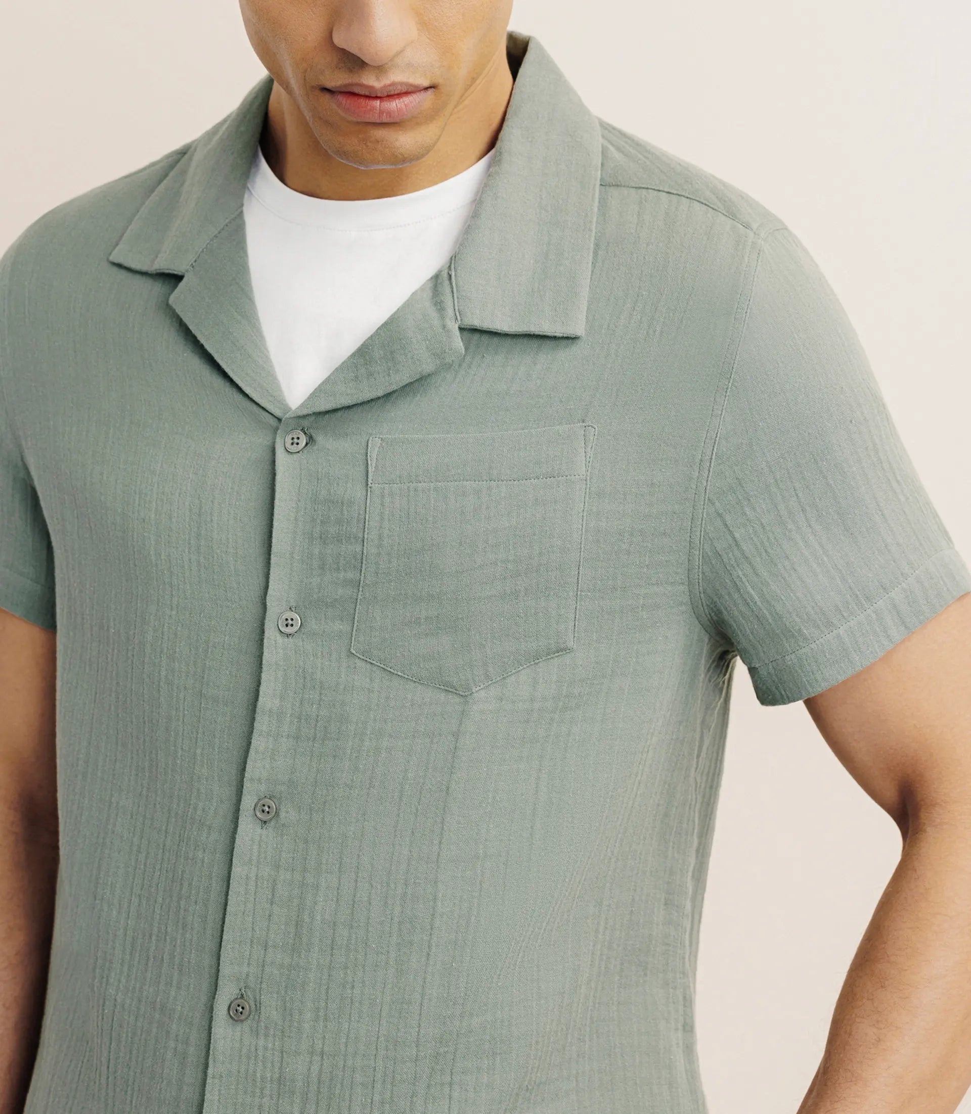 Chemise gaze de coton kaki - IZAC