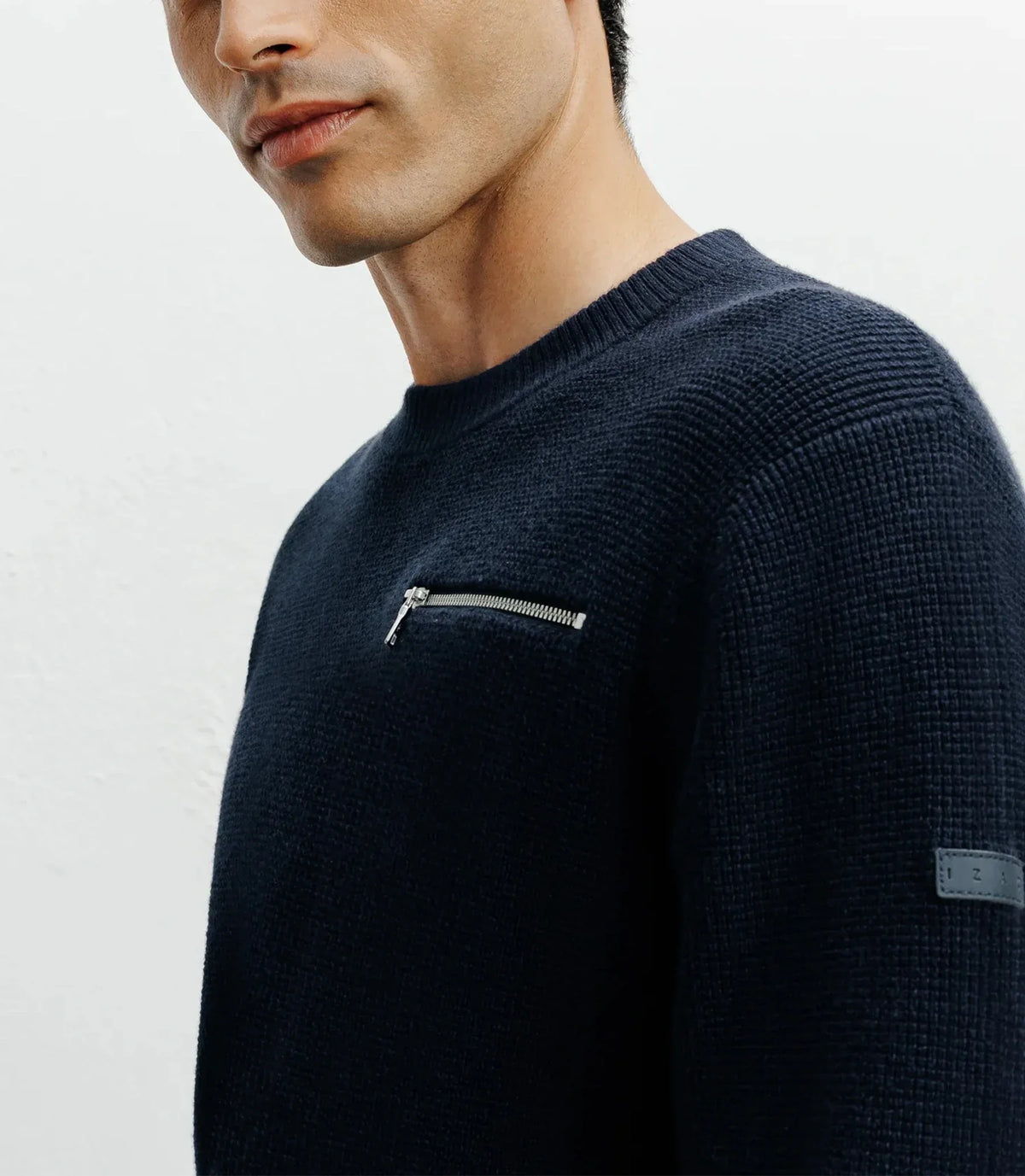 Pull col rond marine - IZAC