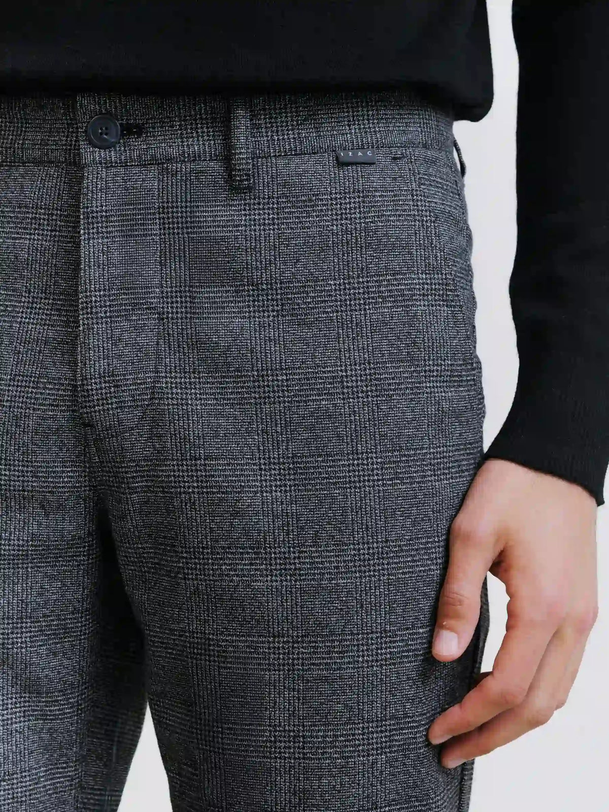 Pantalon carreaux anthracite - IZAC