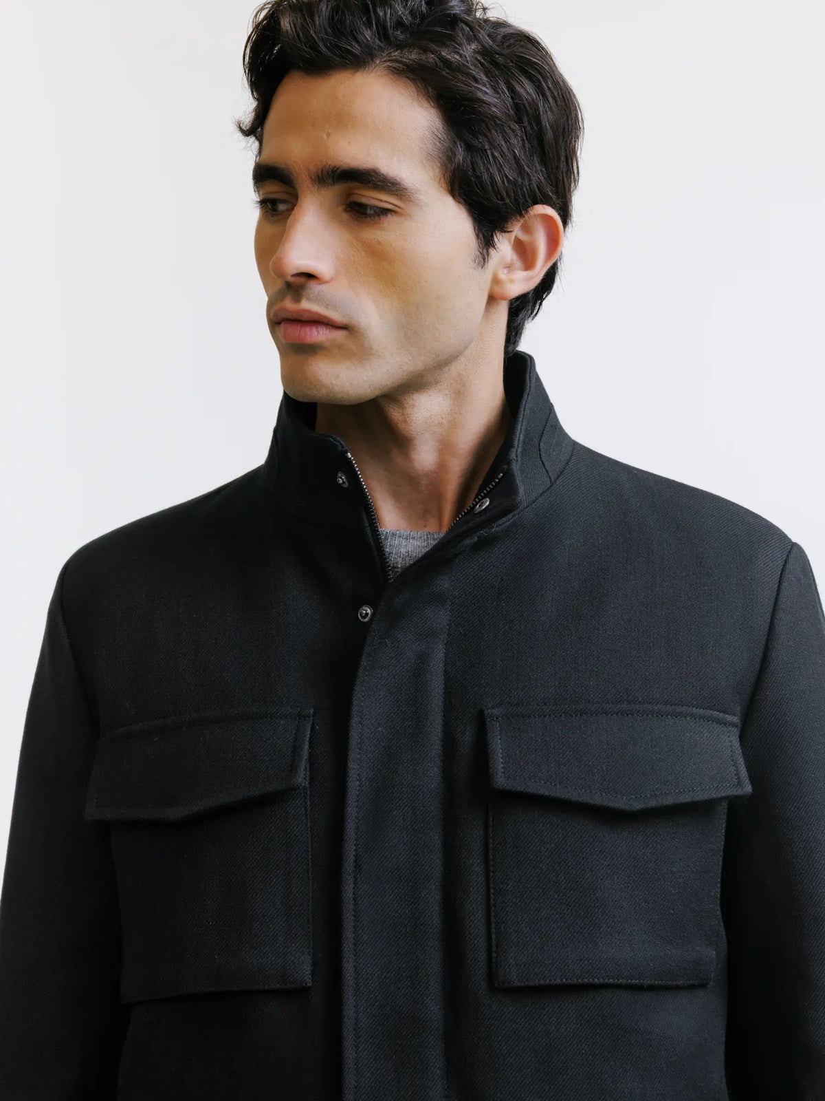 Parka courte à col montant noire - IZAC