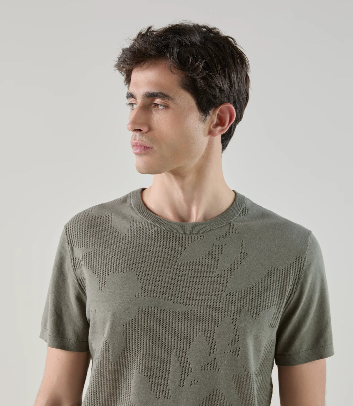 T-shirt en maille kaki - IZAC