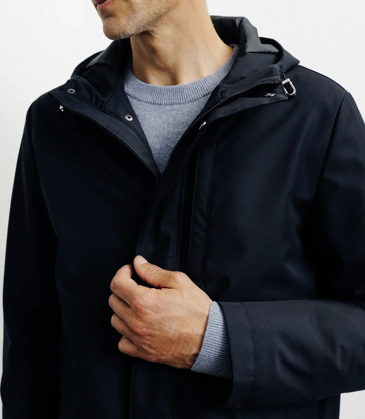 Parka légère à capuche marine - IZAC