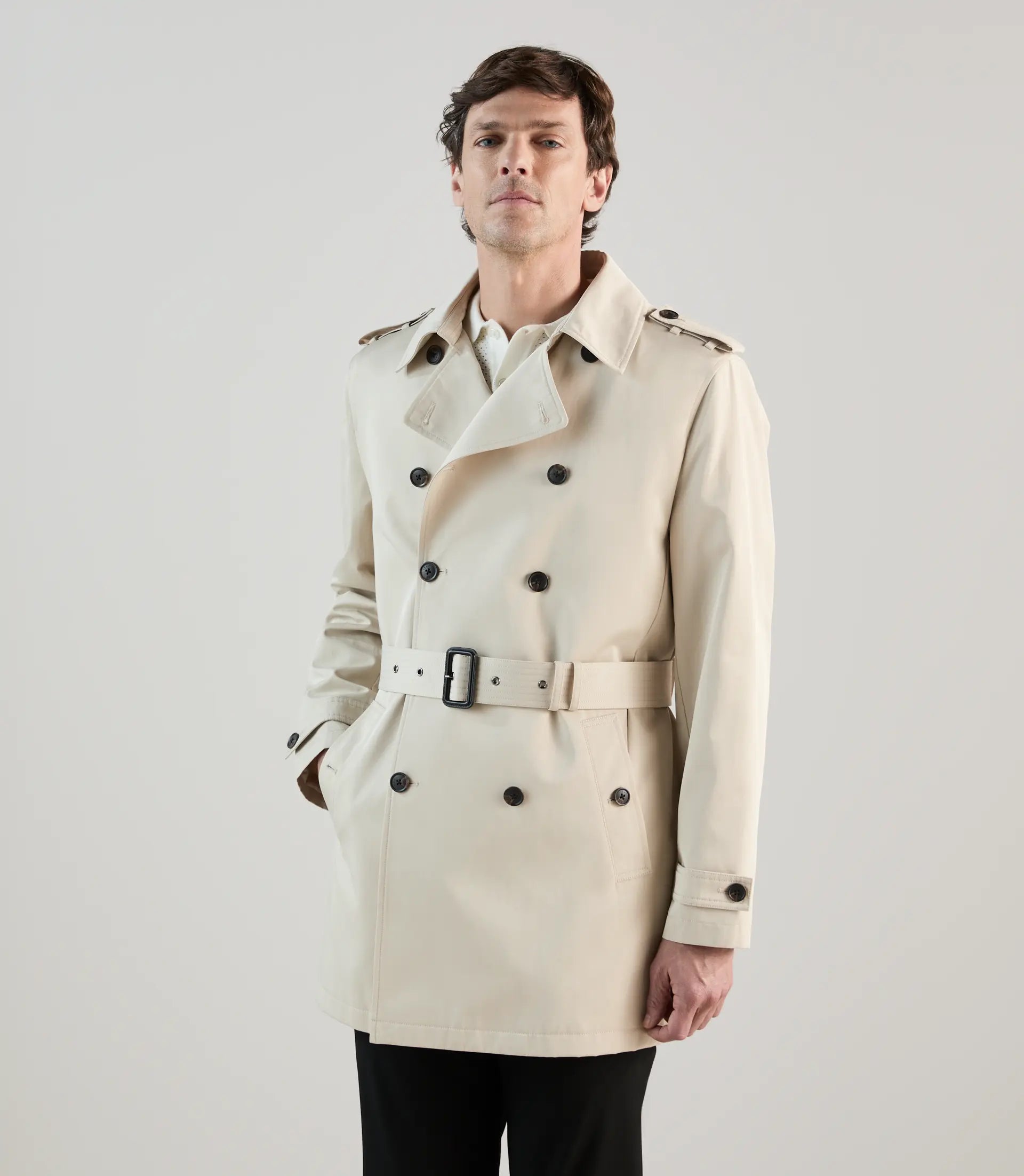 Trench croisé beige - IZAC