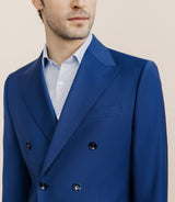 Costume croisé en laine mélangée bleu - IZAC