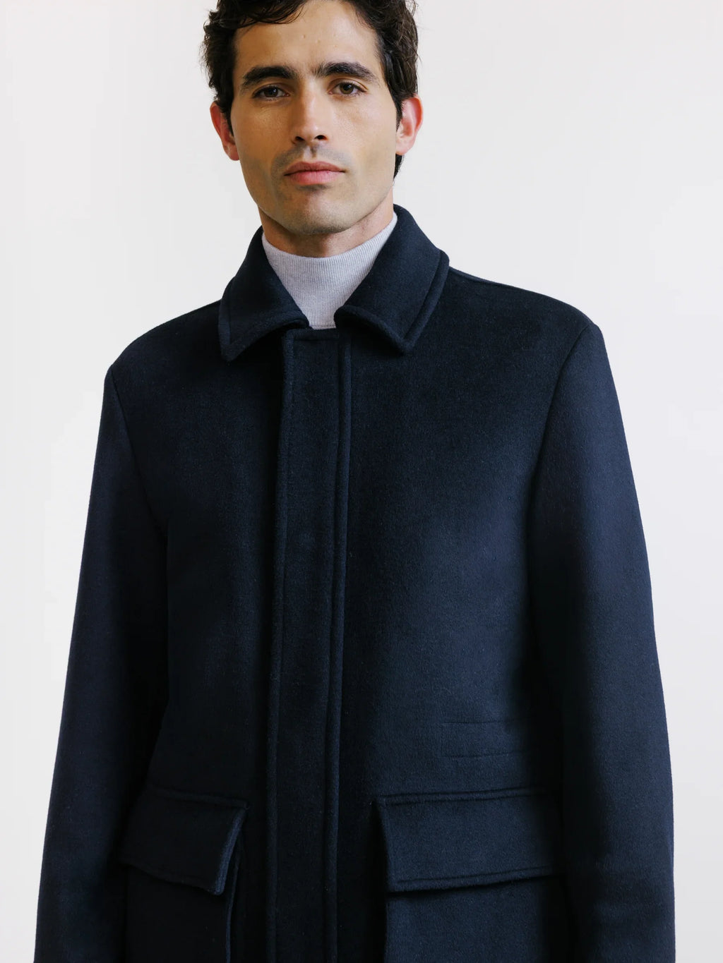 Manteau col chemise marine - IZAC
