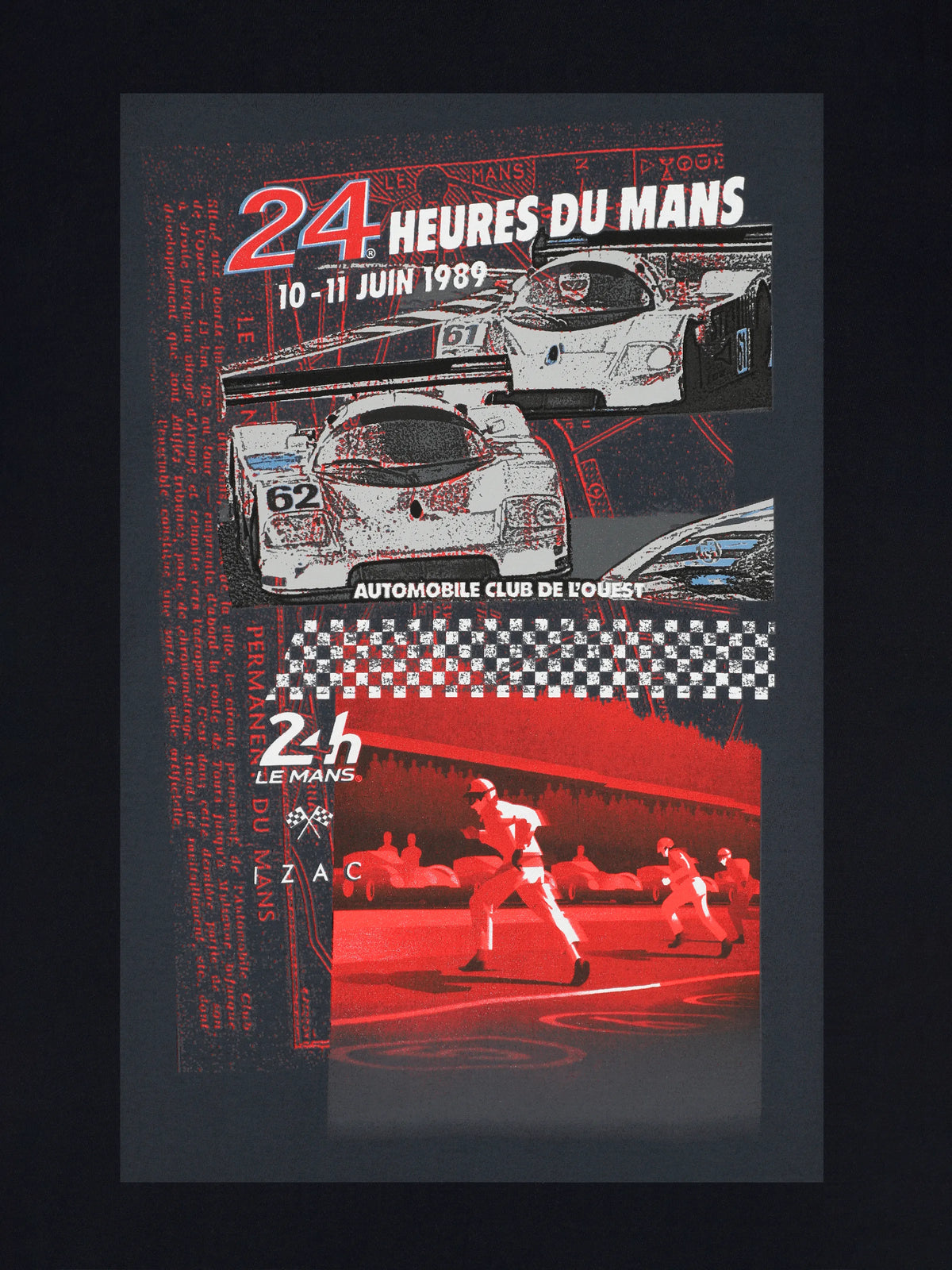 T-shirt col rond marine 24h Le Mans - IZAC