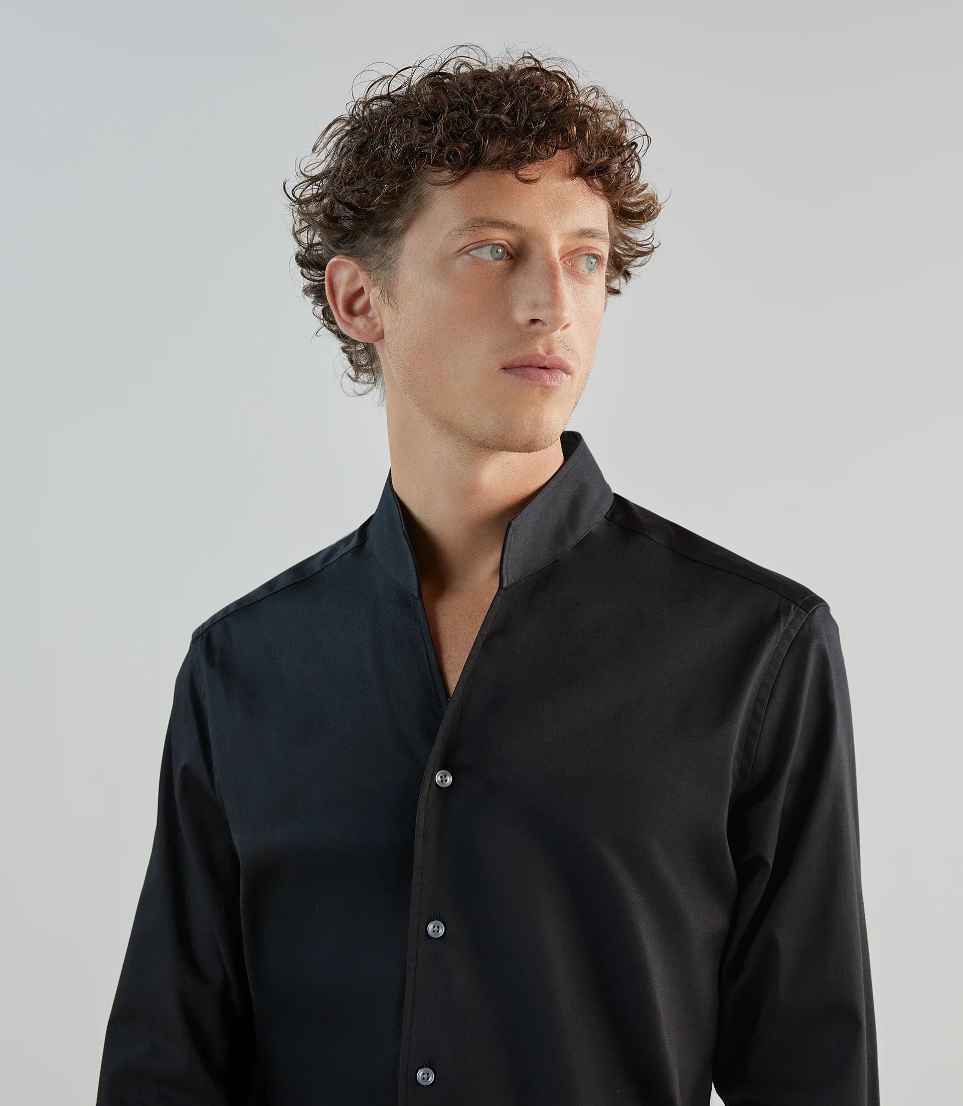 Chemise ville en coton noir - IZAC