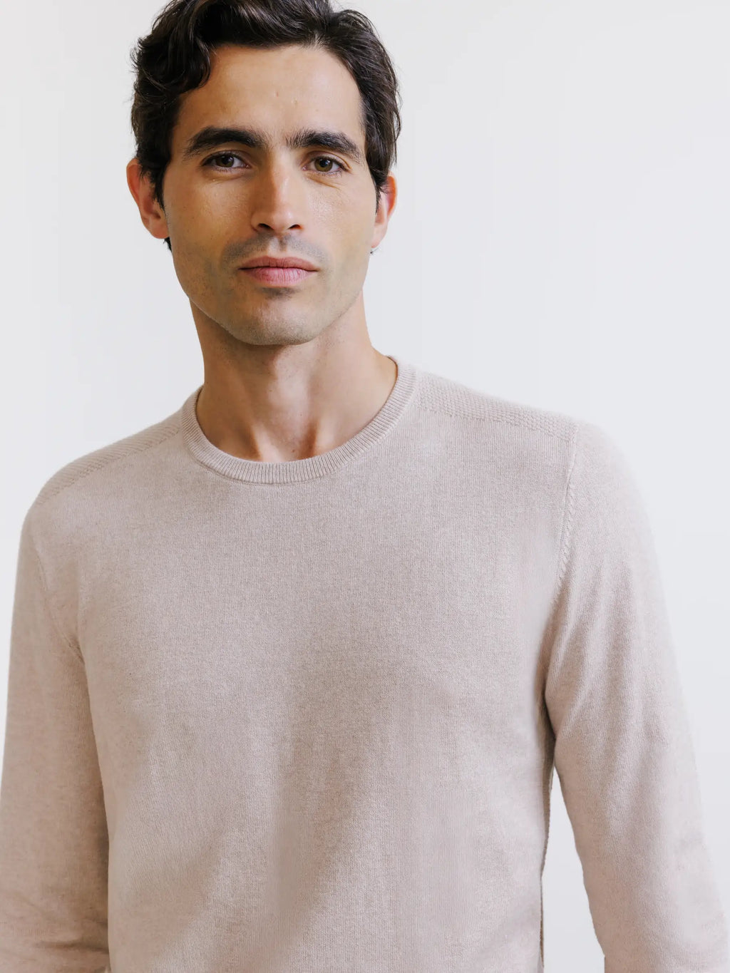 Pull col rond beige - IZAC