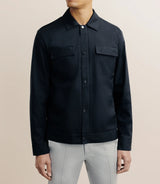 Blouson déperlant col chemise marine - IZAC