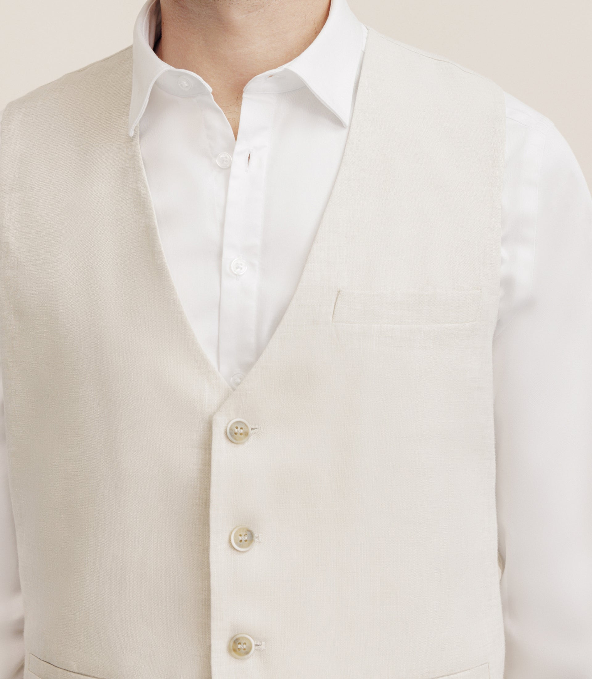 Gilet 100% lin beige - IZAC