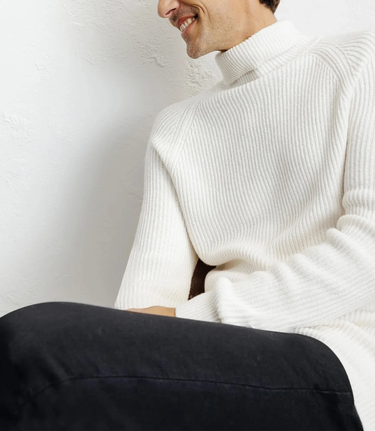 Pull col roulé uni écru - IZAC