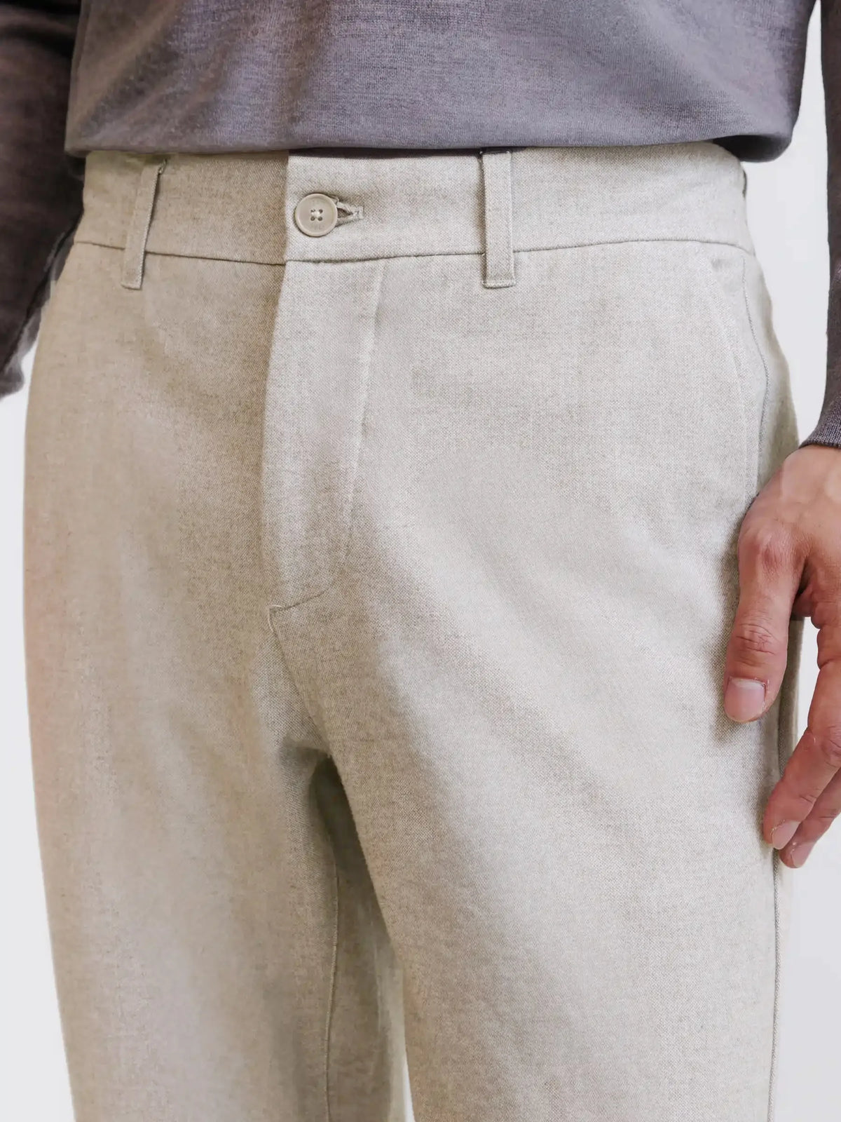 Pantalon flanelle écru - IZAC