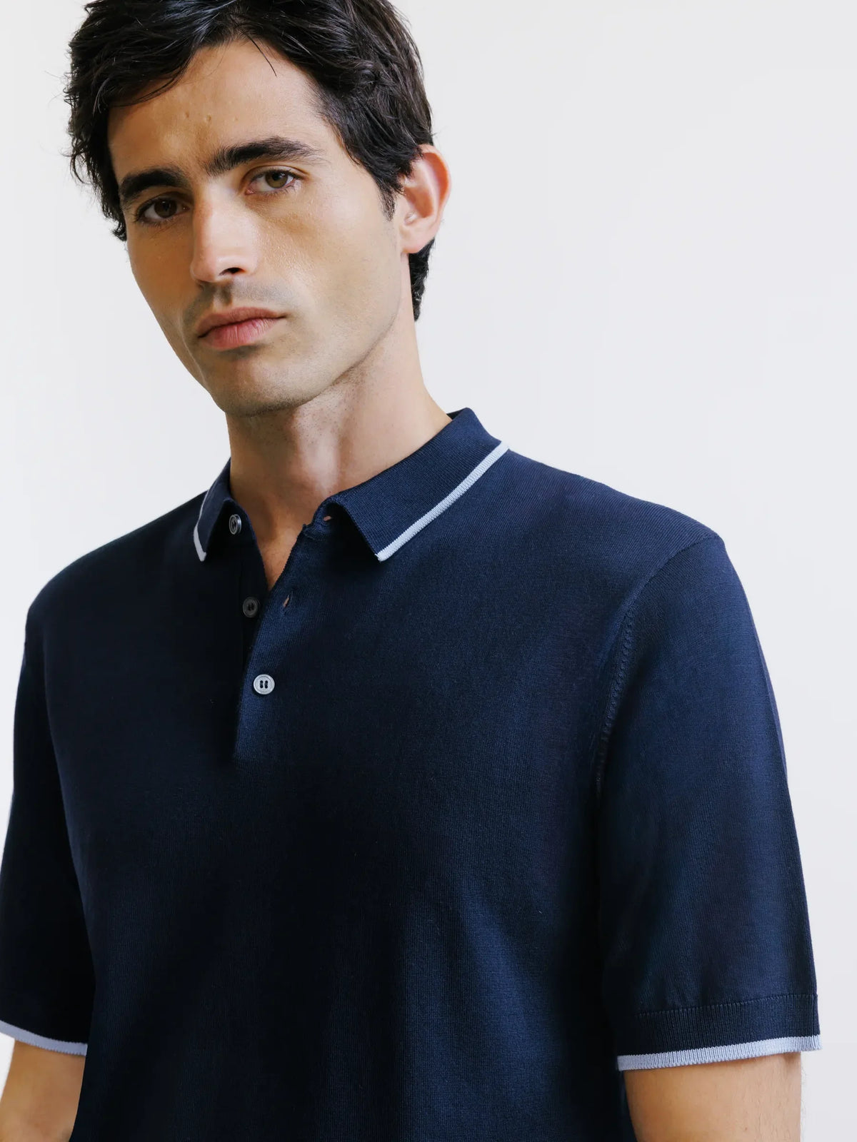 Polo en maille marine - IZAC