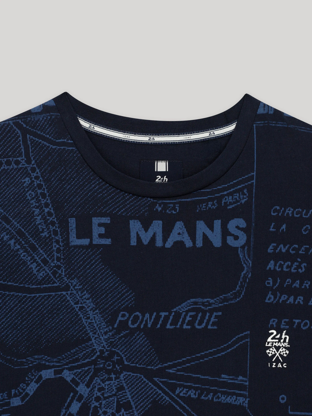 T-shirt col rond marine 24h Le Mans - IZAC