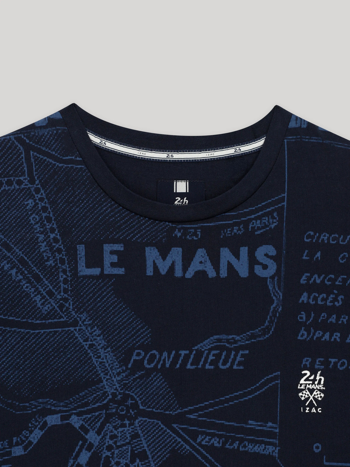 T-shirt col rond marine 24h Le Mans - IZAC