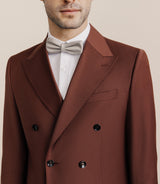 Costume croisé en laine mélangée terracotta - IZAC