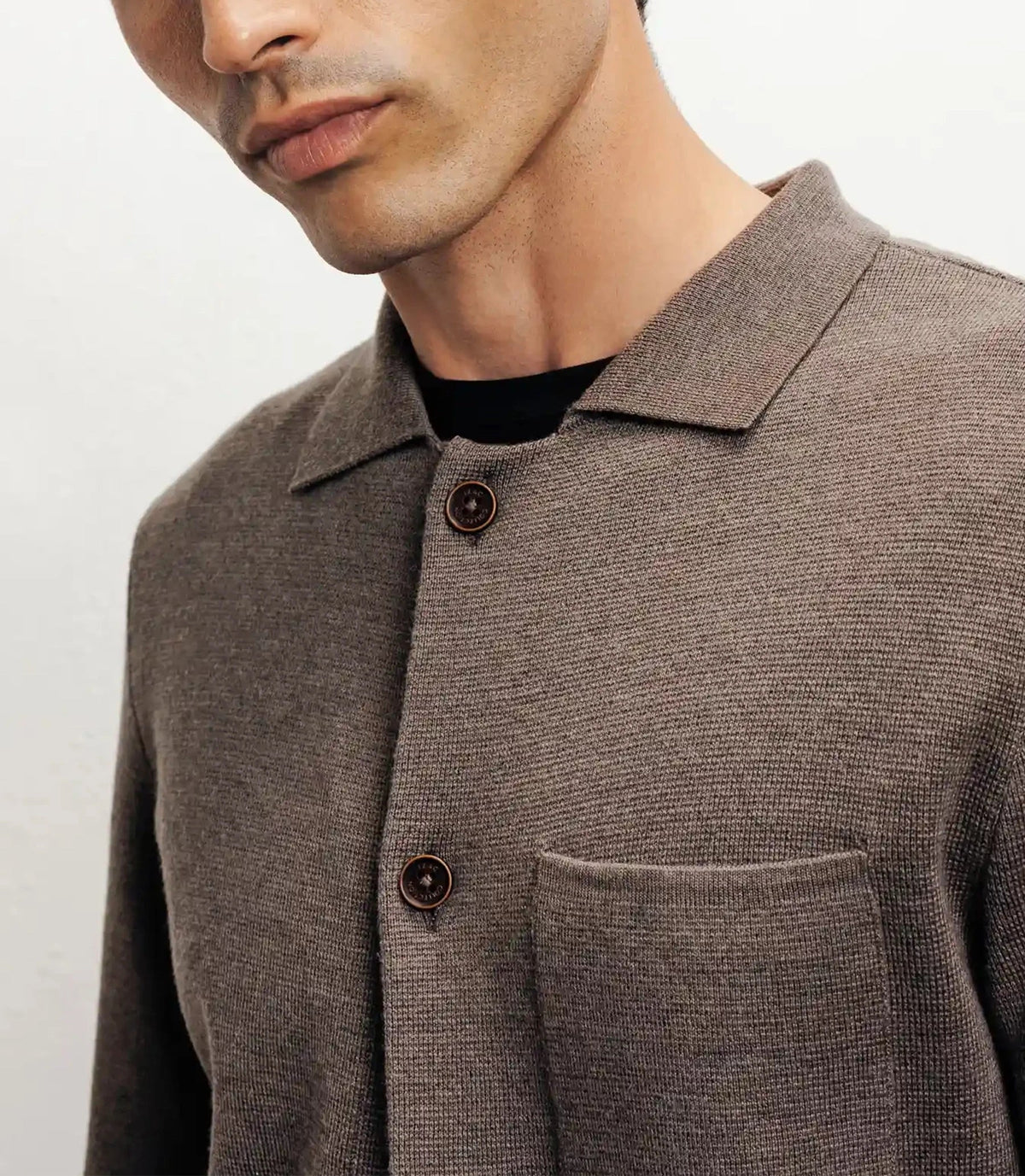 Cardigan surchemise en maille chatain - IZAC