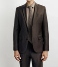 Costume 2 boutons laine majoritaire marron - IZAC