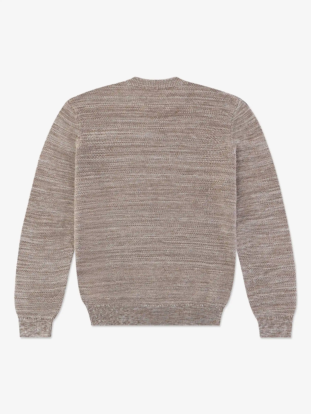 Pull col rond uni jeu de point beige - IZAC