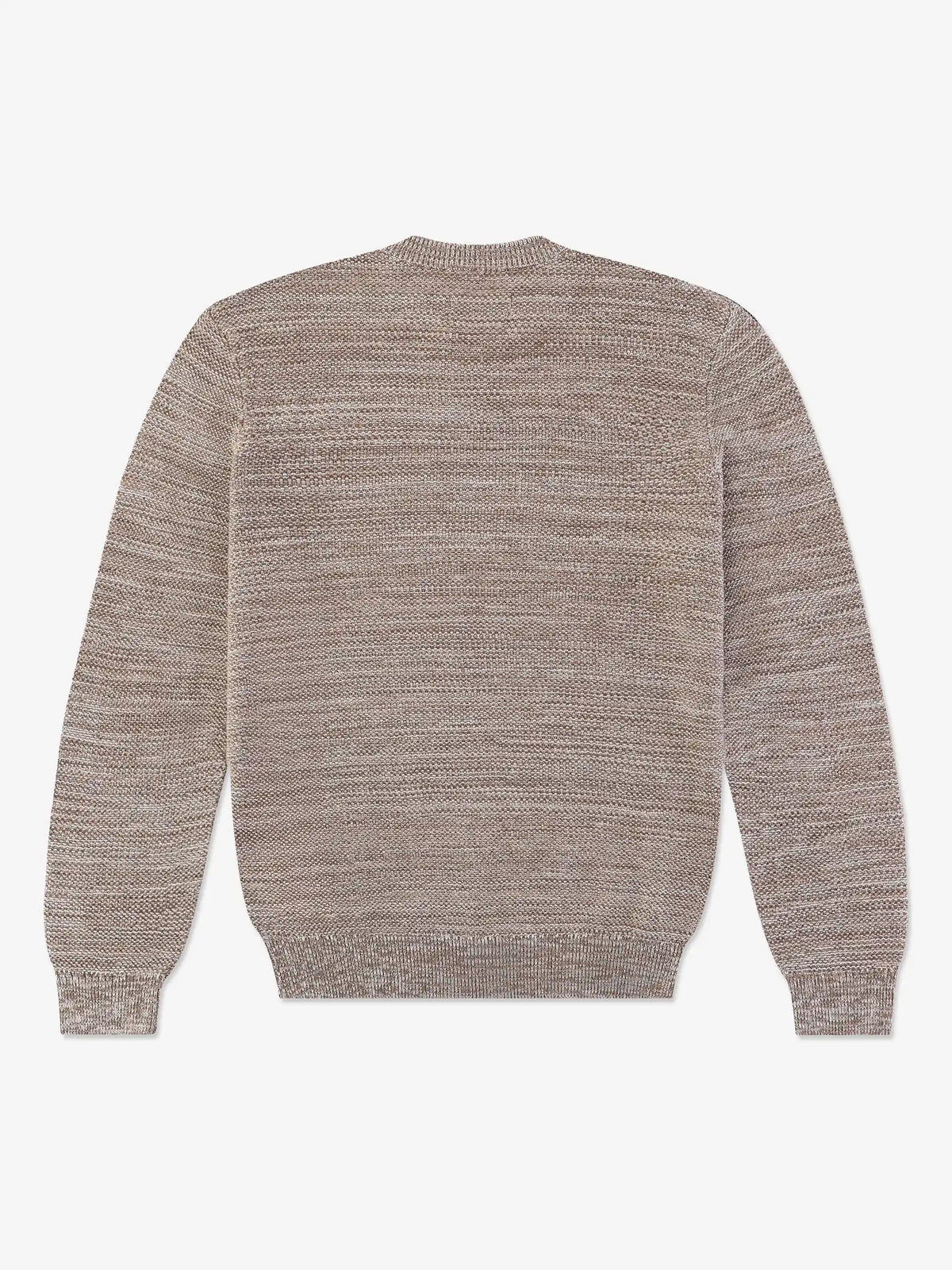 Pull col rond uni jeu de point beige - IZAC