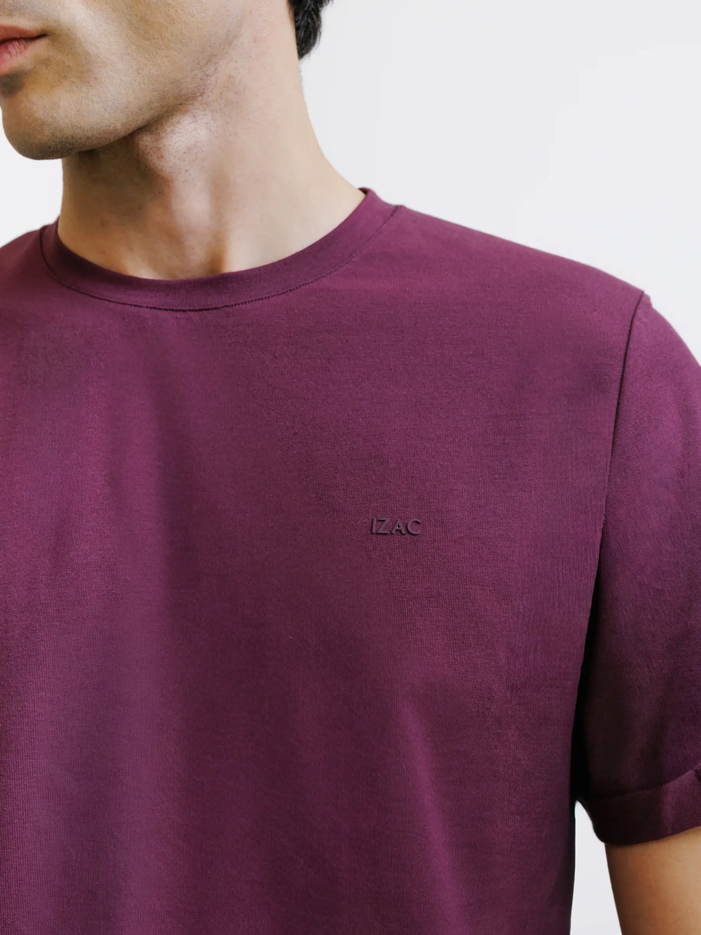 T-shirt col rond bordeaux - IZAC