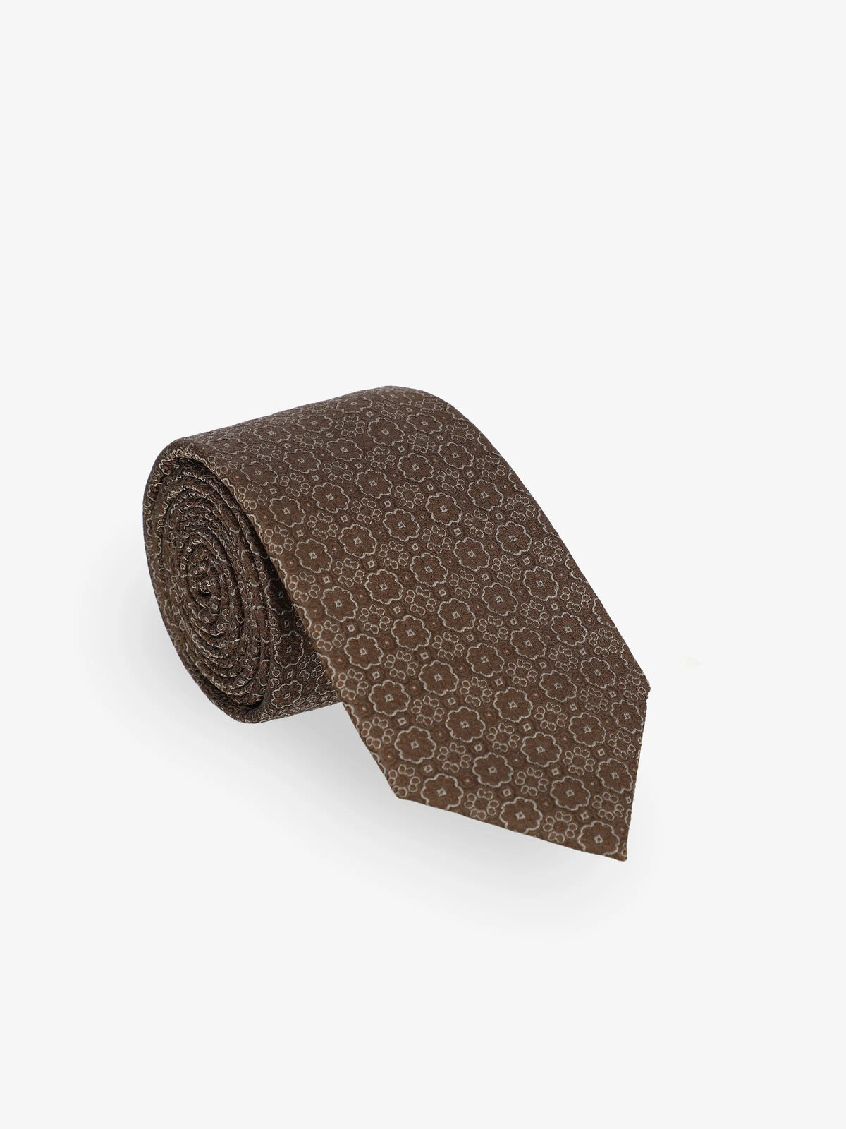 Cravate fantaisie marron - IZAC