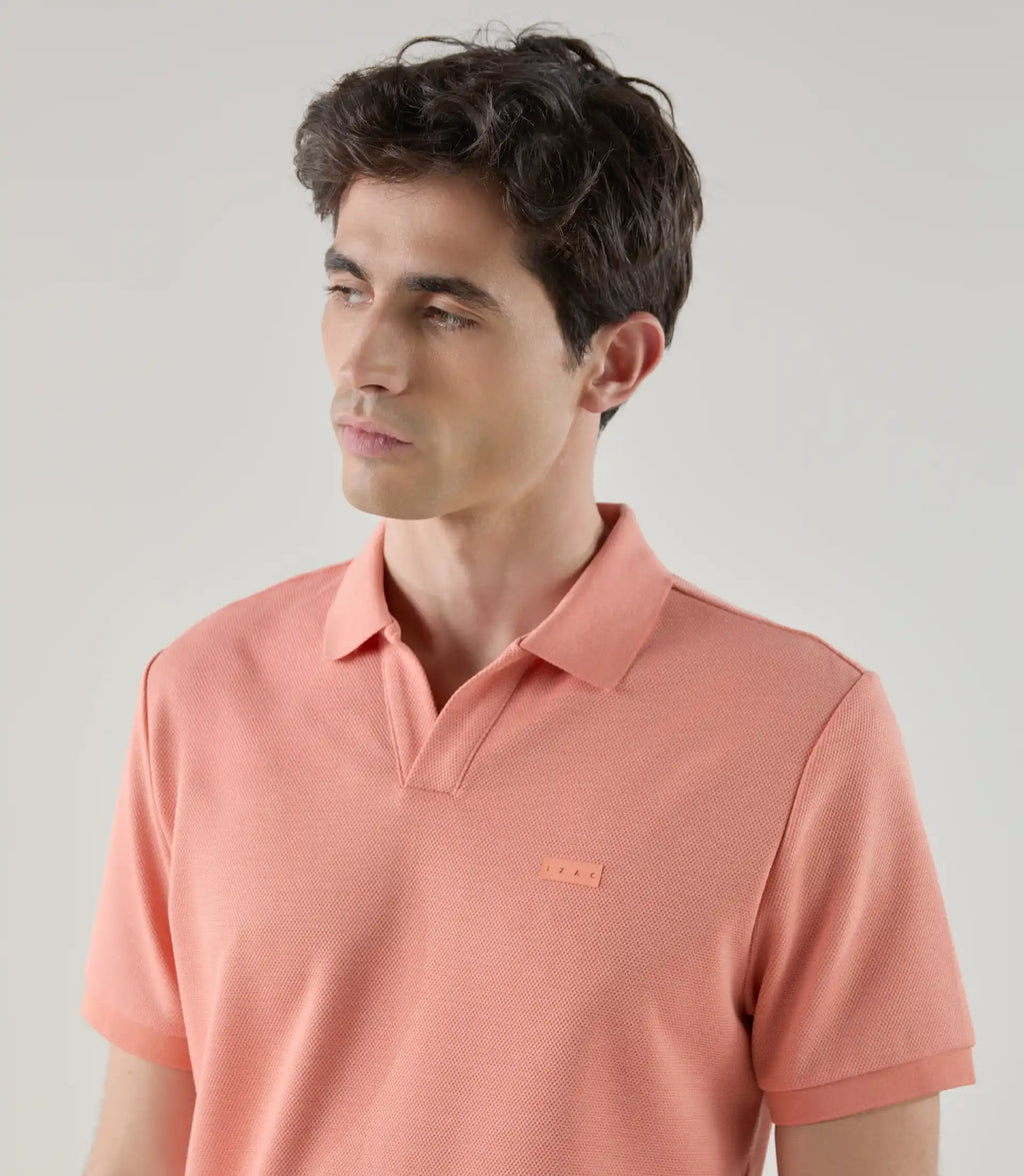 Polo col ouvert orange - IZAC