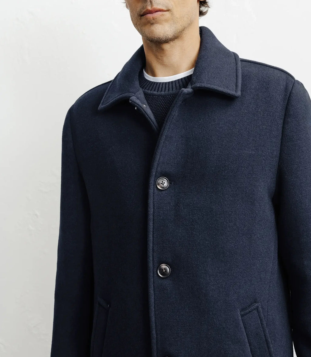Manteau long droit marine - IZAC