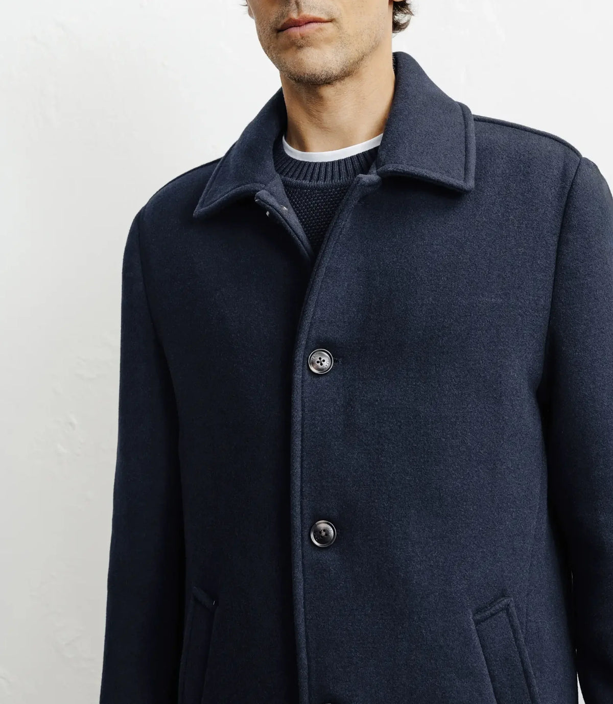 Manteau long droit marine - IZAC