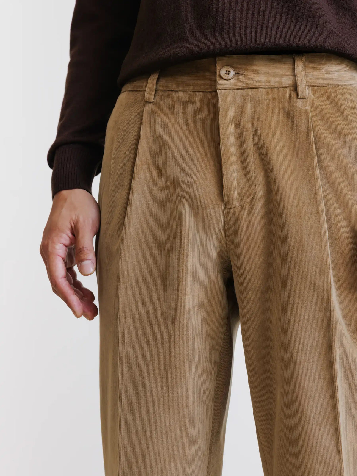 Pantalon en velours beige - IZAC