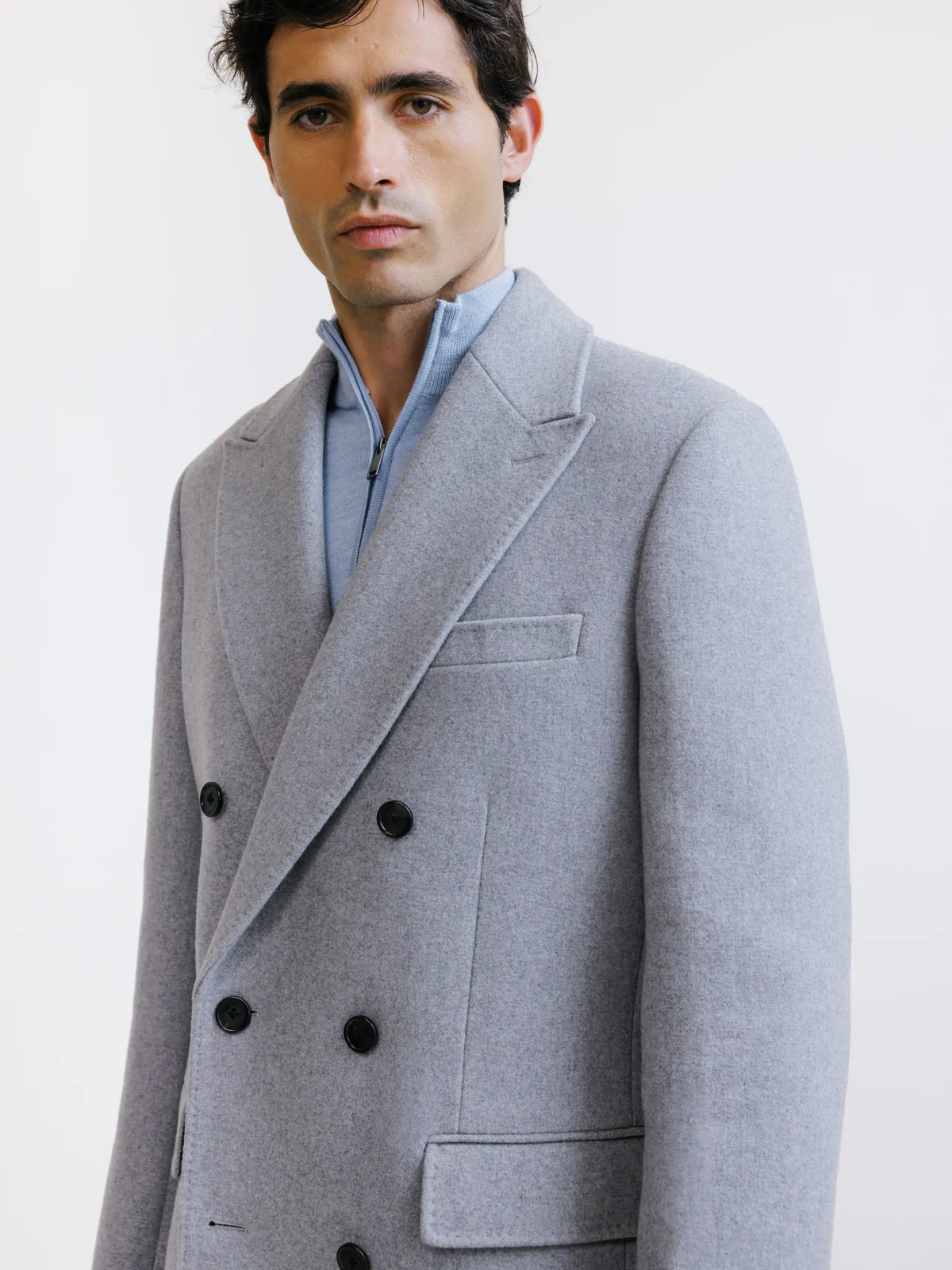 Manteau croisé gris - IZAC