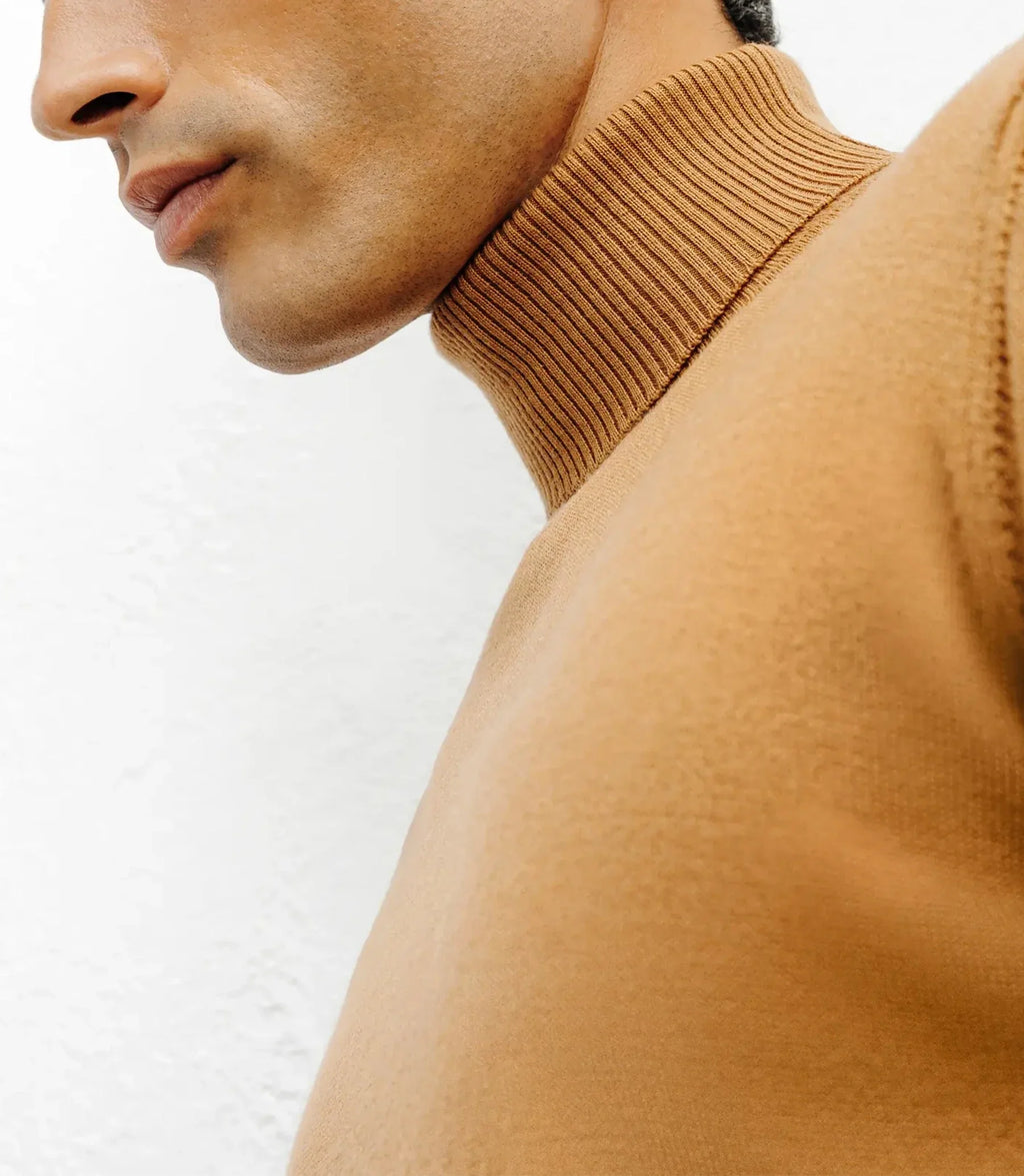 Pull col roulé camel - IZAC