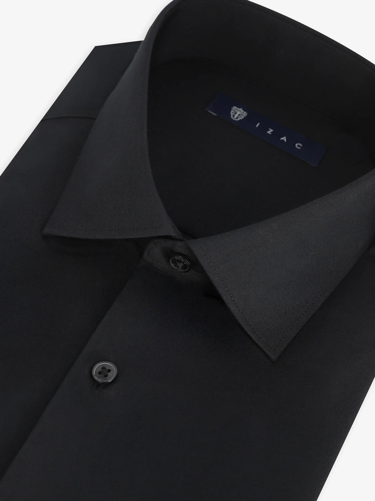 Chemise ville en satin noir - IZAC