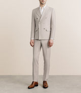 Costume croisé en laine mélangée beige - IZAC