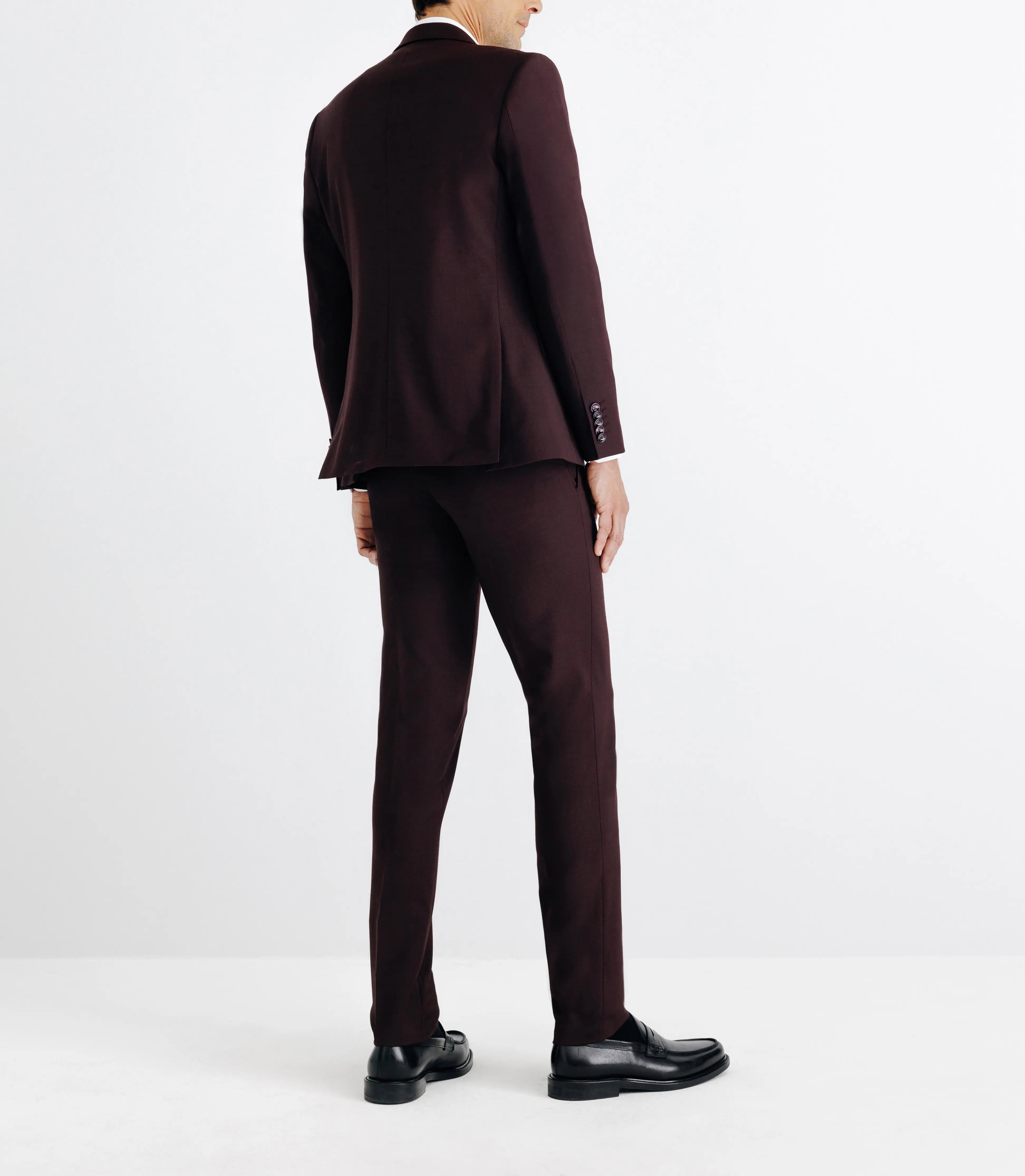 Costume ajusté 2 boutons bordeaux - IZAC