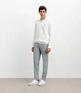 Pull col polo ouvert jeux de points ecru - IZAC