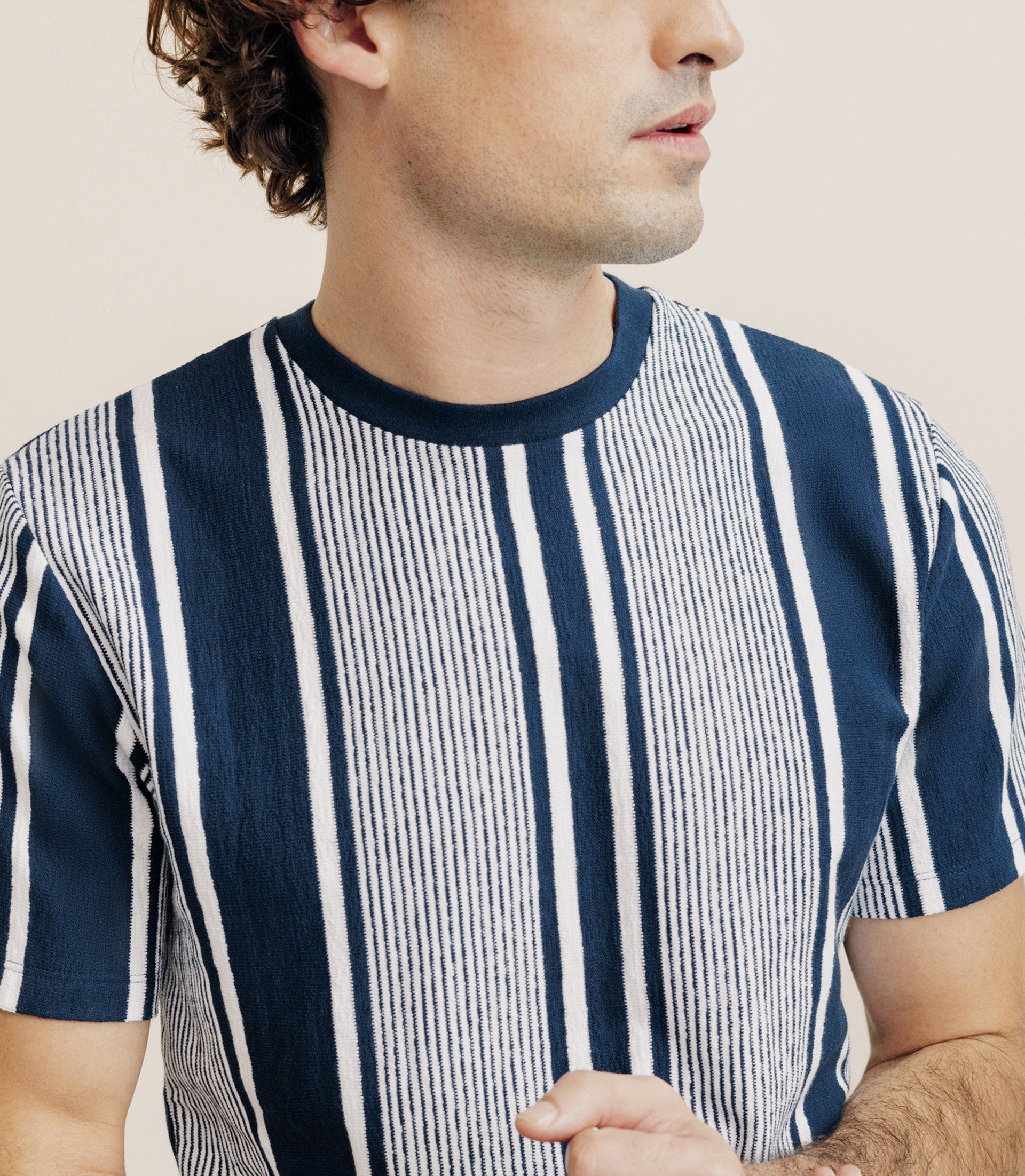 T-shirt manches courtes rayé marine - IZAC