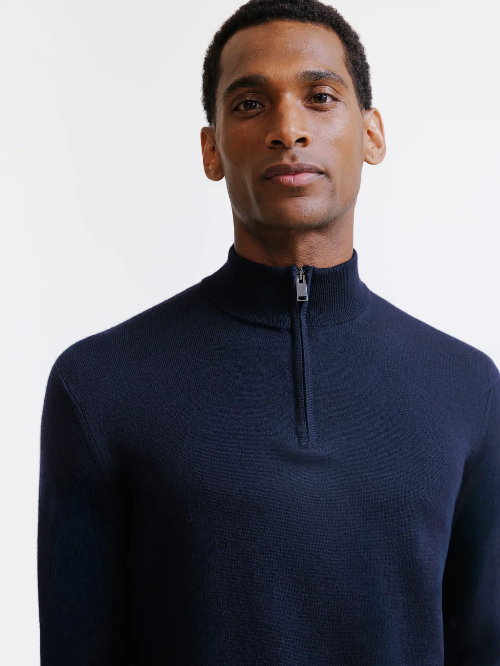 Pull demi zippé mérinos marine - IZAC