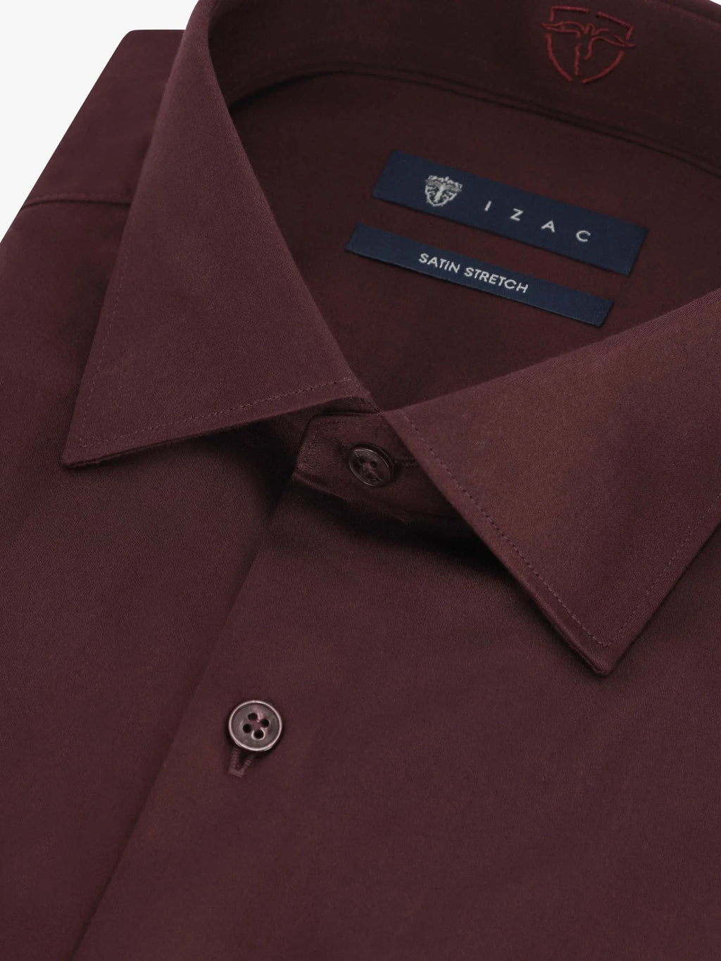 Chemise en satin de coton prune - IZAC