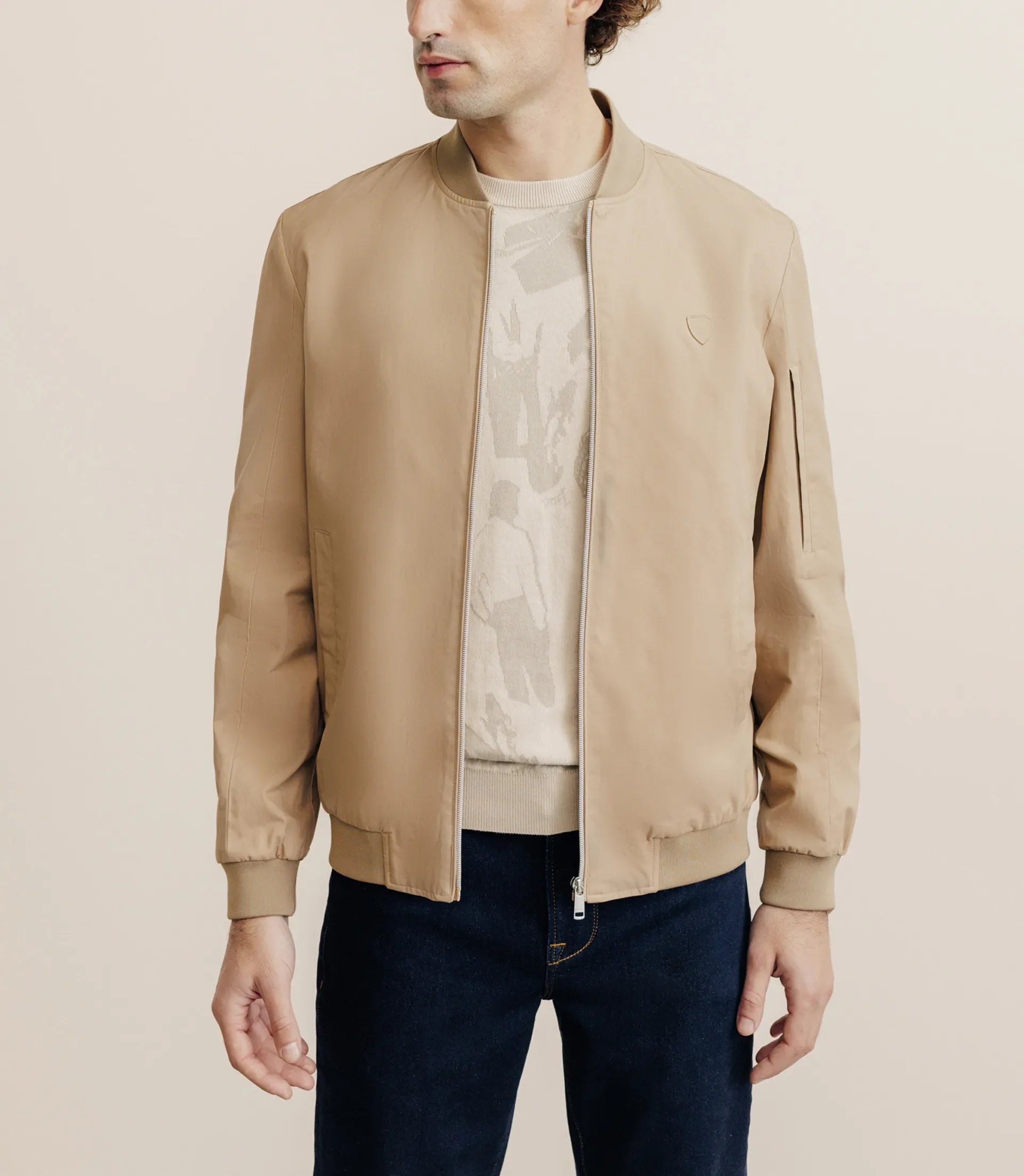 Blouson col teddy beige - IZAC