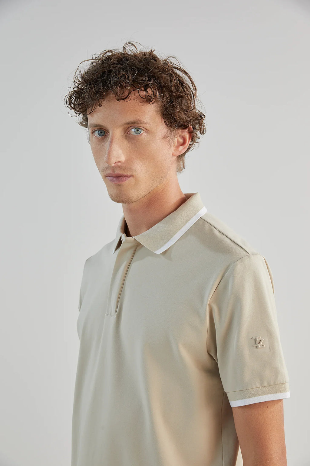 Polo zippé beige - IZAC